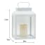 White Square Outdoor Solar Lantern, 12"