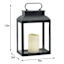 Black Square Outdoor Solar Lantern, 12"