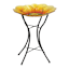 Sunflower Glass Birdbath, 18x23