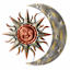 Sun Face & Moon Metal Outdoor Wall Decor, 24"