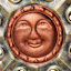 Sun Face & Moon Metal Outdoor Wall Decor, 24"