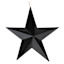 Rustic Black Metal Star Outdoor Wall Decor, 28"