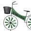 Green Metal Bicycle Yard Stake, 28"
