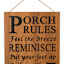 Wooden Porch Rules Outdoor Wall Decor, 48"