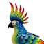 Metal Parrot Outdoor Garden Statue, 15.5"