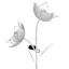 Honeybloom White Metal Solar Flower Yard Stake, 36"