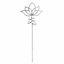 Found & Fable Silver Metal Lotus Flower Yard Pick, 12"
