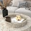 White Round Rattan Tray, 17.3"