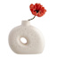 White Round Ceramic Vase, 9"