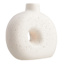 White Round Ceramic Vase, 9"