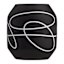 Black & White Abstract Glass Vase, 8"