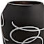 Black & White Abstract Glass Vase, 8"
