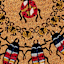 Red Beetles Scalloped Slice Coir Mat, 18x30