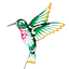 Hummingbird Metal Yard Stake, 32"