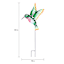 Hummingbird Metal Yard Stake, 32"