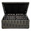 Highland Chunky Brown Wicker with Bronze Metal Top Storage Patio Coffee Table
