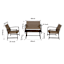 Winslow 4-Piece Seating Patio Set, Brown