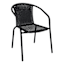 Wicker & Metal Stacking Patio Chair, Black