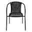 Wicker & Metal Stacking Patio Chair, Black