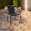 Wicker & Metal Stacking Patio Chair, Black