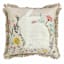 Plush Bunny with Embroidered Flowers Easter Throw Pillow, 18"