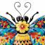 Talavera Metal Bee Outdoor Wall Decor, 14"