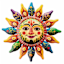 Talavera Metal Sun Face Outdoor Wall Decor, 20"