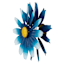 Blue Flower Metal Outdoor Wall Spinner, 18"