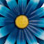 Blue Flower Metal Outdoor Wall Spinner, 18"