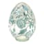 Providence Glass Egg with Blue Painted Flowers, 6"