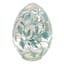 Providence Glass Egg with Blue Painted Flowers, 6"