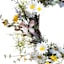 White Daisy, Lavender & Butterfly Wreath, 20"
