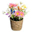 Pink Daisy & Butterfly Arrangement in Basket, 10"