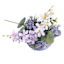 Star Flower & Lavender Arrangement in Purple Ceramic Pot, 7"