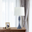 Blue Hourglass Metal Large Large Table Lamp Base with USB, 24"