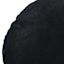 Crosby St. Black Cotton Slub & Velvet Round Throw Pillow, 16"