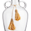 Honeybloom Clear Glass Vase with Tassels, 12.5"