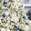 6-Count Blue Mix Shatterproof Ornaments, 100mm