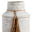 Honeybloom White Tassel Metal Vase, 13.5"