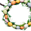 Homespun Easter Bunny Head Shaped Easter Egg Wreath, 18"