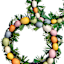 Homespun Easter Bunny Shaped Easter Egg Wreath, 28"