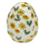 Honeybloom Yellow Floral Embroidered Fabric Egg, 4"