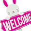Bunny Brights Welcome Bunny Yard Stake, 14"