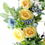 Yellow Ranunculus Half Wreath, 19"