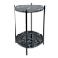 Leah Metal & Marble Side Table, Black