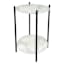 Leah Metal & Marble Accent Table, White