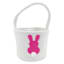 White Fabric Basket with Pink Bunny