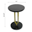 Sebastian Wood & Metal Drink Table, Black & Gold