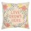 Love Grows Here Pink Embroidered Easter Throw Pillow, 18"