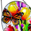 Stained Glass Butterfly Sun Catcher Outdoor Wall Decor, 12"
